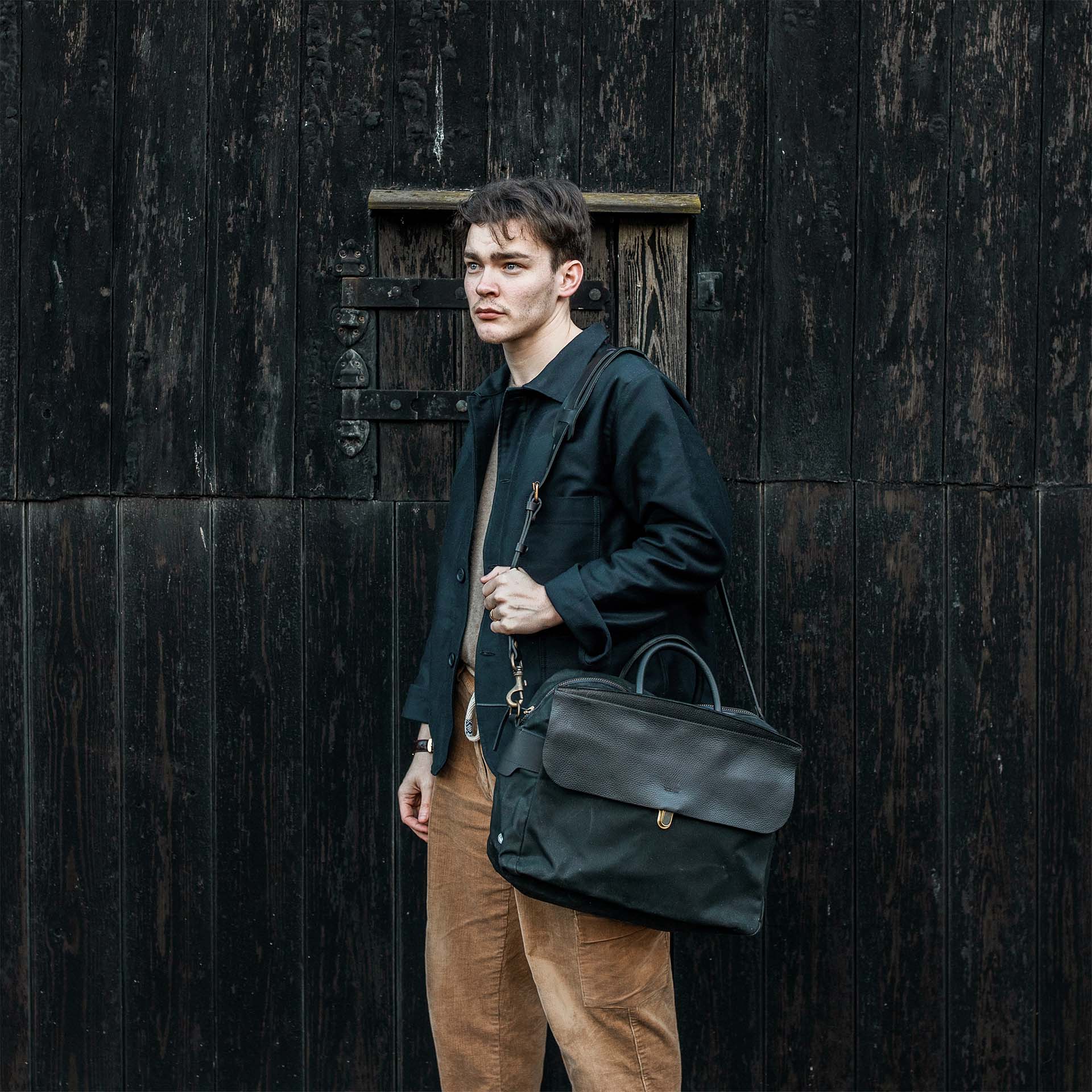 Zeppo Business bag - Canvas and leather - Black